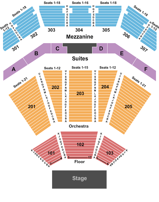 The Venue at Horseshoe Casino Seating Chart